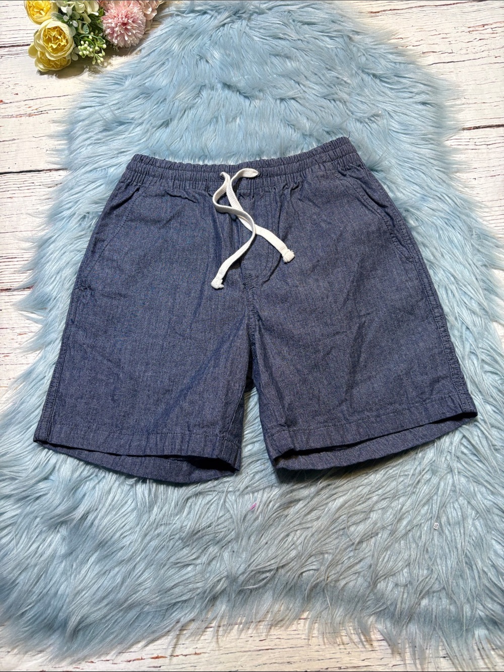 J. Crew Men's Chambray Blue Drawstring Shorts sz XS